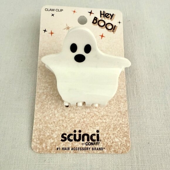 Scunci By Conair Ghost Hair Claw Clip White 2 Inch Halloween Cute Accessory - Picture 1 of 9